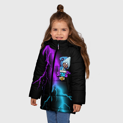 Зимняя куртка для девочки Brawl Stars LEON SHARK / 3D-Черный – фото 3