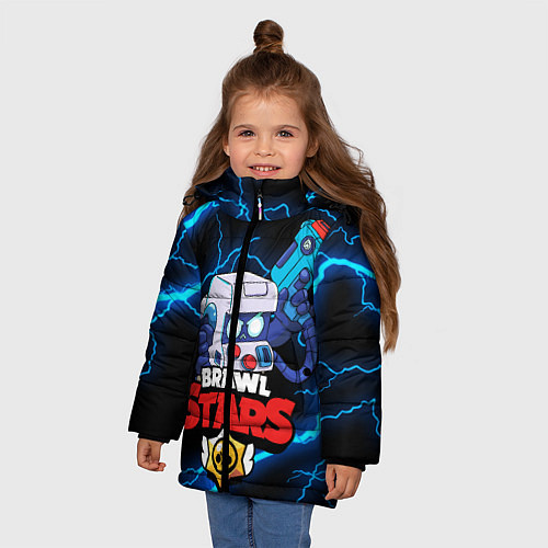 Зимняя куртка для девочки BRAWL STARS 8-BIT / 3D-Черный – фото 3