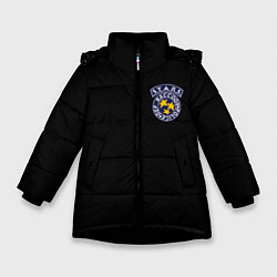 Куртка зимняя для девочки STARS НА СПИНЕ, цвет: 3D-черный