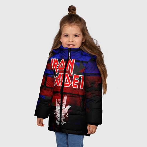 Зимняя куртка для девочки Iron Maiden / 3D-Черный – фото 3