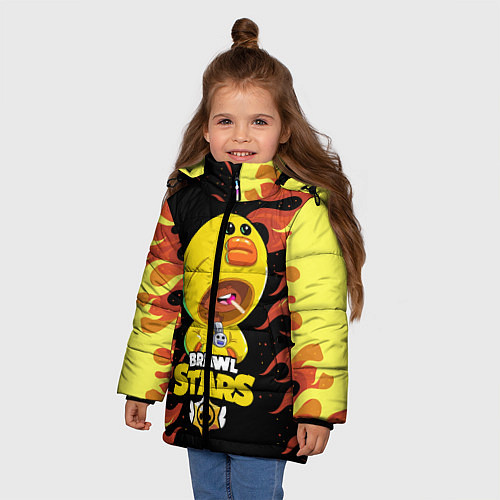 Зимняя куртка для девочки Brawl Stars SALLY LEON / 3D-Черный – фото 3