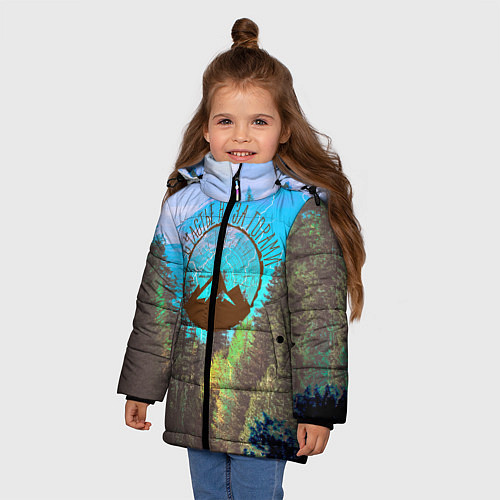 Зимняя куртка для девочки Счастье не за горами / 3D-Черный – фото 3