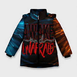 Куртка зимняя для девочки Awake unafraid, цвет: 3D-черный