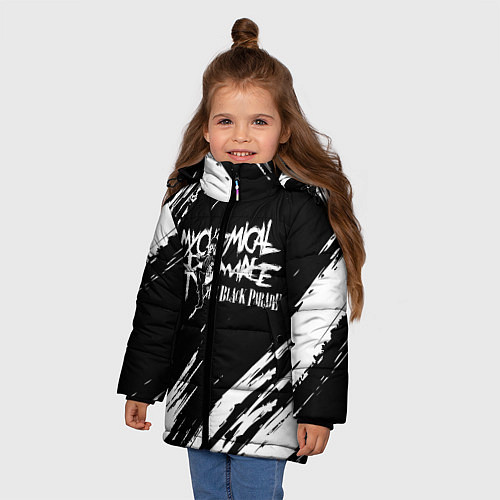 Зимняя куртка для девочки My Chemical Romance / 3D-Черный – фото 3