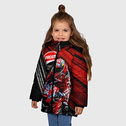Куртка зимняя для девочки Andrea Dovizioso, цвет: 3D-красный — фото 2