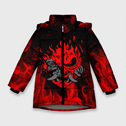 Куртка зимняя для девочки CYBERPUNK 2077 KEANU REEVES, цвет: 3D-светло-серый