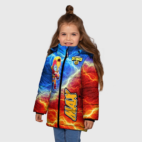 Зимняя куртка для девочки Brawl Stars Мах / 3D-Черный – фото 3