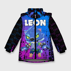 Куртка зимняя для девочки BRAWL STARS LEON ОБОРОТЕНЬ, цвет: 3D-светло-серый