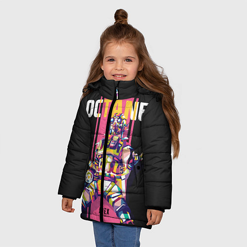 Зимняя куртка для девочки Apex Legends Octane / 3D-Черный – фото 3