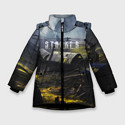 Куртка зимняя для девочки СТАЛКЕР, цвет: 3D-черный