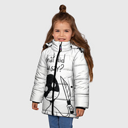 Куртка зимняя для девочки Что ты сказал?, цвет: 3D-черный — фото 2