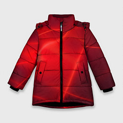 Куртка зимняя для девочки Плавные Линии, цвет: 3D-черный