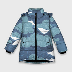 Куртка зимняя для девочки Небо над Китаем, цвет: 3D-черный