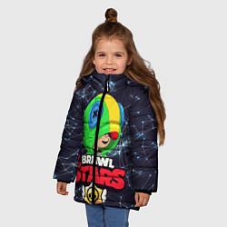 Куртка зимняя для девочки Brawl Stars - Leon, цвет: 3D-черный — фото 2