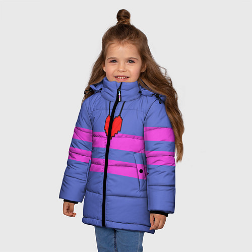 Зимняя куртка для девочки UNDERTALE FRISK ФРИСК / 3D-Черный – фото 3