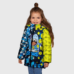 Куртка зимняя для девочки BRAWL STARS ЛЕОН ШАРК, цвет: 3D-черный — фото 2