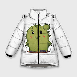 Куртка зимняя для девочки Кактус, цвет: 3D-светло-серый