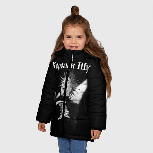 Зимняя куртка для девочки Король и Шут Анархия спина / 3D-Черный – фото 3