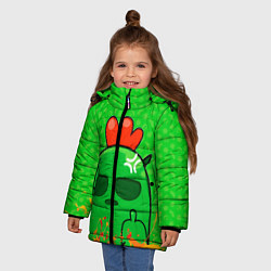 Куртка зимняя для девочки Spike brawl satars, цвет: 3D-светло-серый — фото 2