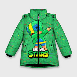 Куртка зимняя для девочки Brawl Stars Leon, Dab, цвет: 3D-черный