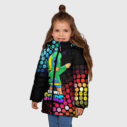 Куртка зимняя для девочки Brawl Stars Leon, Dab, цвет: 3D-черный — фото 2