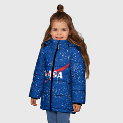 Куртка зимняя для девочки NASA, цвет: 3D-черный — фото 2