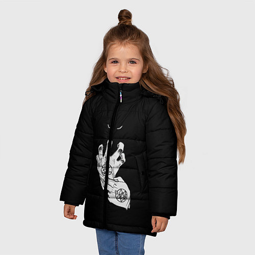 Зимняя куртка для девочки Выжигющий Искру / 3D-Черный – фото 3