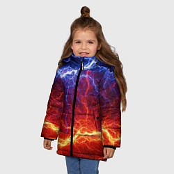 Куртка зимняя для девочки Лёд и огонь, цвет: 3D-черный — фото 2