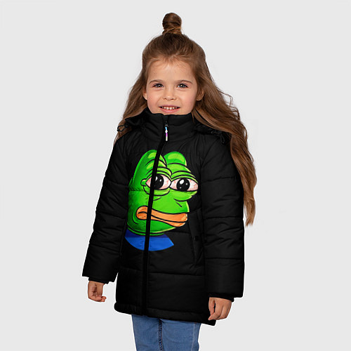 Зимняя куртка для девочки Frog / 3D-Черный – фото 3