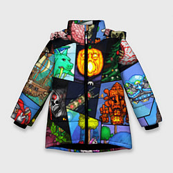 Куртка зимняя для девочки Terraria allpic, цвет: 3D-черный