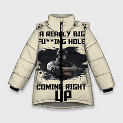 Куртка зимняя для девочки Rainbow Six Siege, цвет: 3D-светло-серый