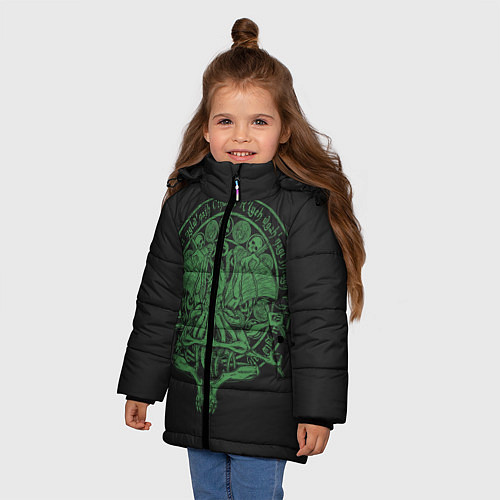 Зимняя куртка для девочки Ктулху / 3D-Черный – фото 3