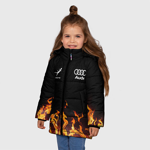 Зимняя куртка для девочки Audi Ауди / 3D-Черный – фото 3