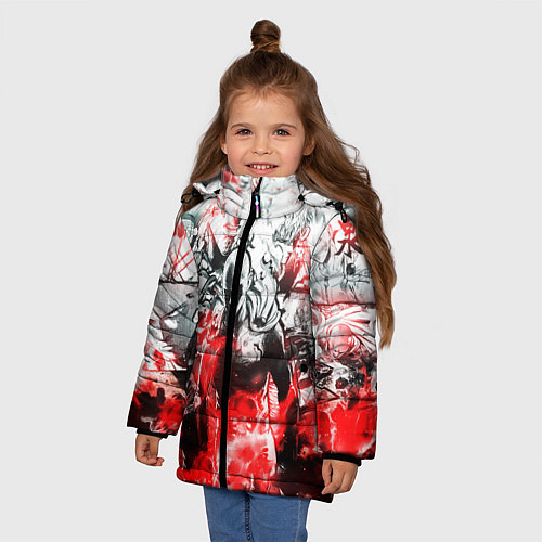 Зимняя куртка для девочки One-Punch Man Collage / 3D-Черный – фото 3