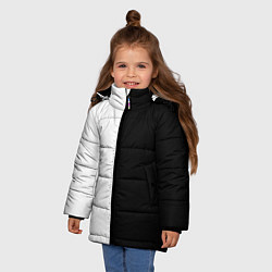 Куртка зимняя для девочки ПРОСТО ЧЁРНО-БЕЛЫЙ, цвет: 3D-светло-серый — фото 2
