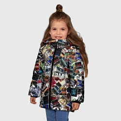 Куртка зимняя для девочки Дискография EMINEM, цвет: 3D-светло-серый — фото 2