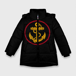 Куртка зимняя для девочки ВМФ, цвет: 3D-черный