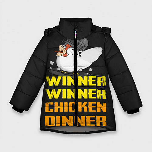 Зимняя куртка для девочки Winner Chicken Dinner / 3D-Светло-серый – фото 1