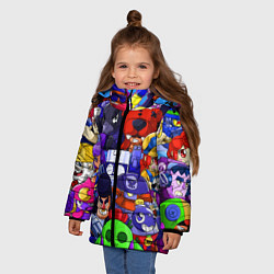 Куртка зимняя для девочки BRAWL STARS ALL BRAWLER, цвет: 3D-черный — фото 2