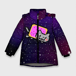 Куртка зимняя для девочки Nyan Cat, цвет: 3D-светло-серый