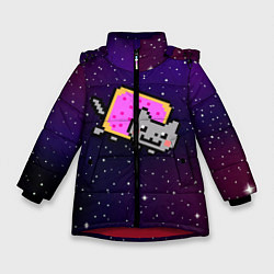 Куртка зимняя для девочки Nyan Cat, цвет: 3D-красный