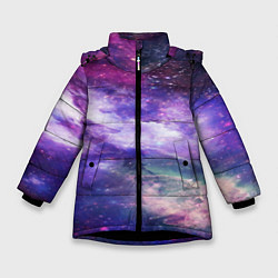 Зимняя куртка для девочки Фрактал космос