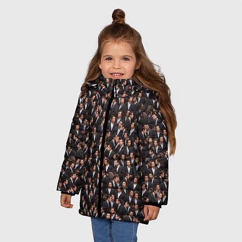 Зимняя куртка для девочки Растерянный Траволта / 3D-Черный – фото 3