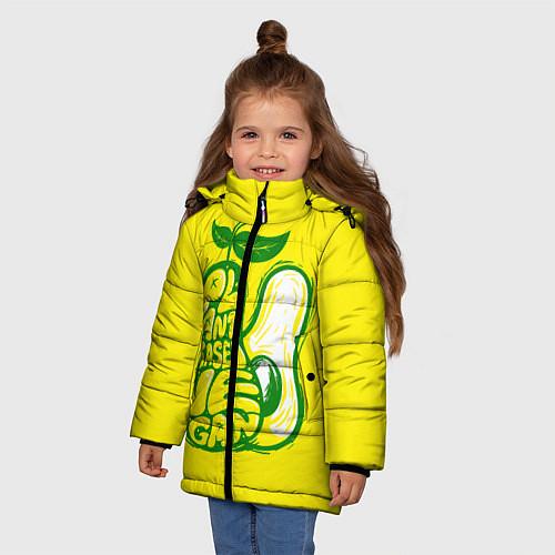 Зимняя куртка для девочки Веган Авокадо / 3D-Черный – фото 3