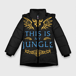 Куртка зимняя для девочки This is my Jungle, цвет: 3D-черный