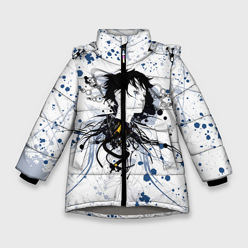 Зимняя куртка для девочки Призрак в доспехах / 3D-Светло-серый – фото 1