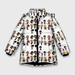 Куртка зимняя для девочки Моя Геройская Академия, цвет: 3D-черный