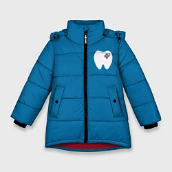 Куртка зимняя для девочки Стоматолог, цвет: 3D-красный