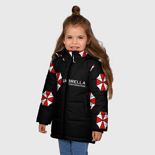 Зимняя куртка для девочки Umbrella Corporation / 3D-Черный – фото 3
