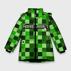 Куртка зимняя для девочки MINECRAFT CREEPER КАПЮШОН, цвет: 3D-черный